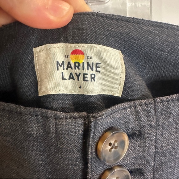 Marine Layer Charcoal Grey High Waisted Wide Leg Pants Sz. 4 neutral trouser - Picture 8 of 11